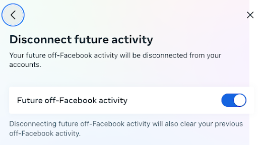 Facebook gives you the option to turn off its activity tracking even when you're not using the platform.